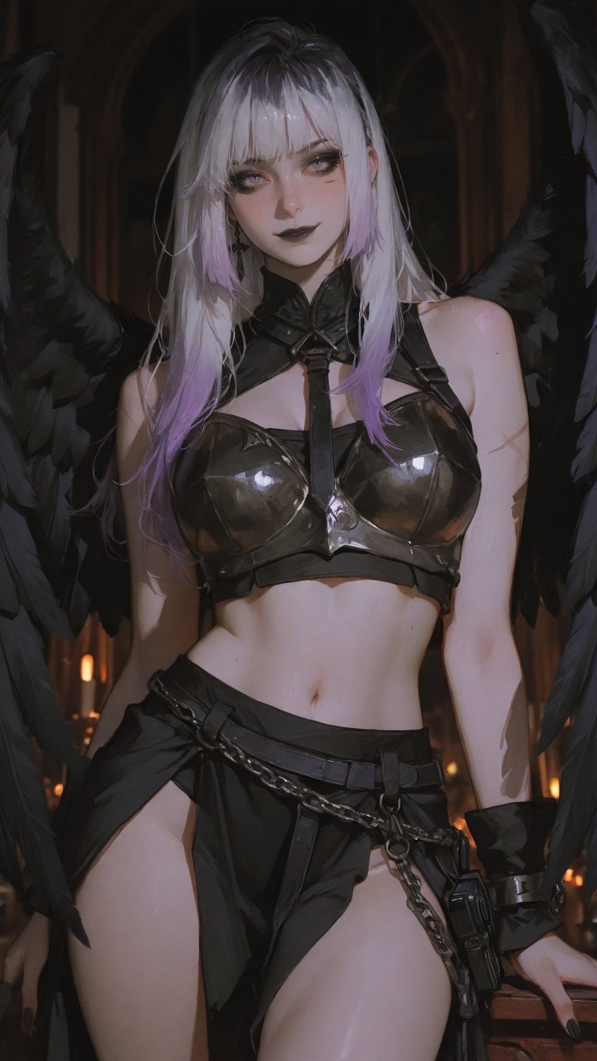 Dark fantasy fallen demon warrior,  solo,  **full-body visible (head-to-thigh)** by Brahian on Tensor.Art