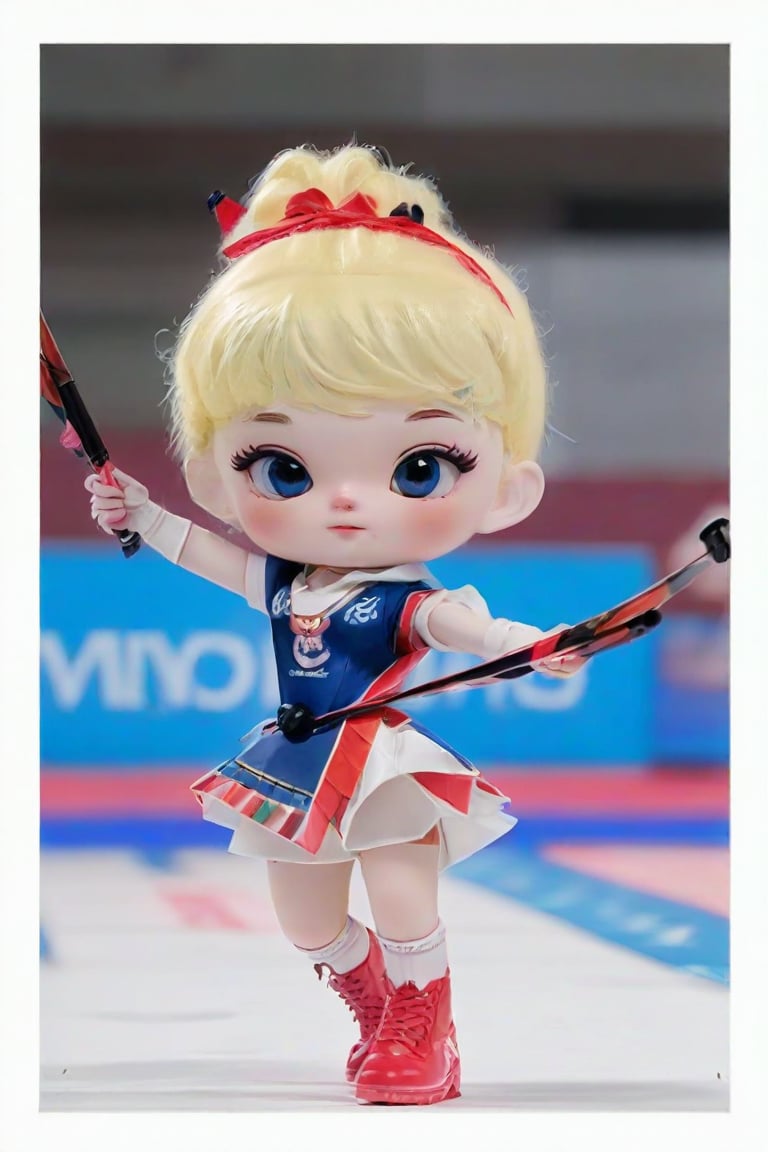 ((photograph of a stylized doll)) olympic, archery