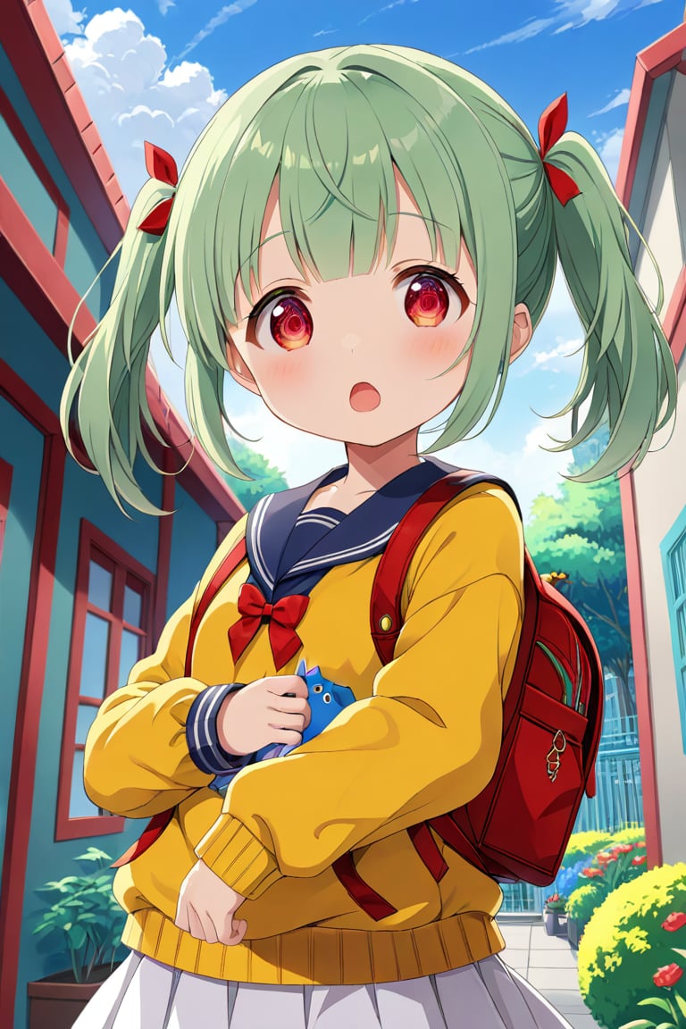 loli,  surprise face,  green hair by llilvr on Tensor.Art