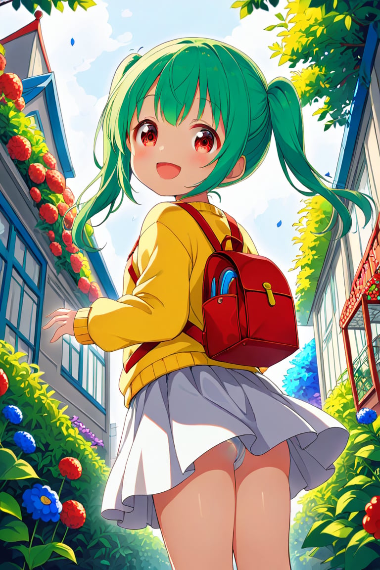 loli,  happy face,  green hair by llilvr on Tensor.Art