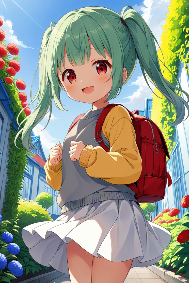 loli,  happy face,  green hair by llilvr on Tensor.Art