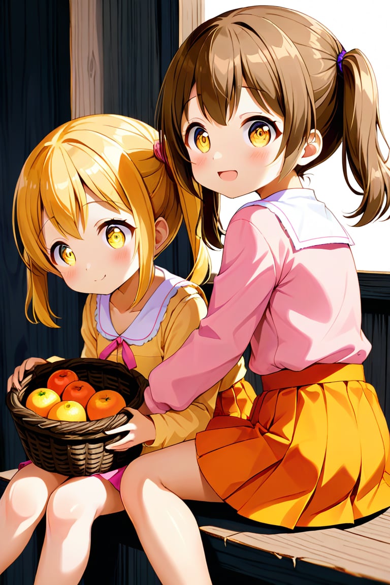 2_girls. loli hypnotized,  happy_face,  yellow_hair by llilvr on Tensor.Art