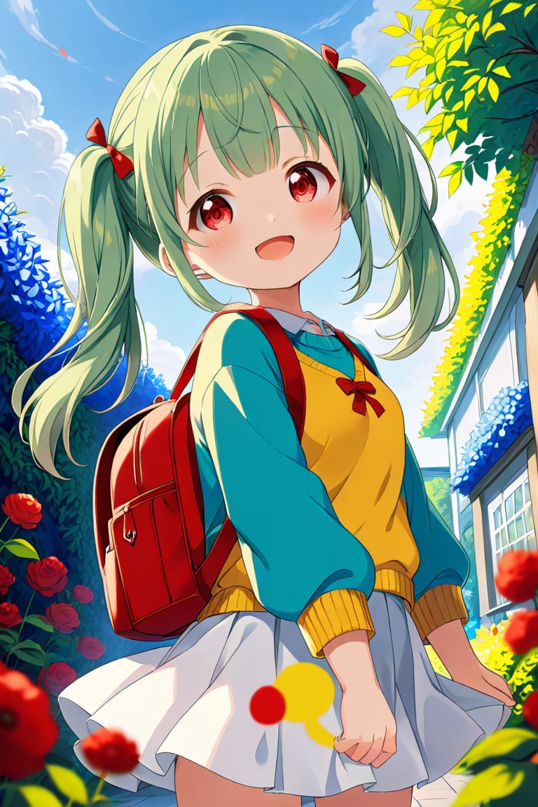 loli,  happy face,  green hair by llilvr on Tensor.Art