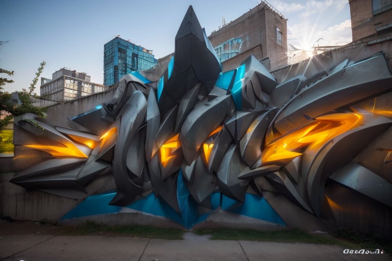A forgotten corner in Brooklyn's bustling neighborhood comes alive with the imposing JAHZ monument standing tall amidst th...
