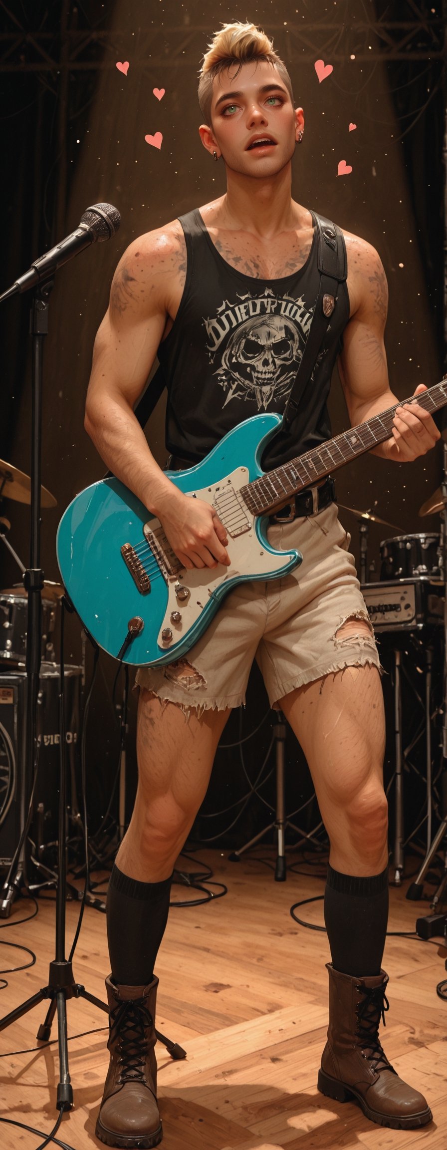 photo of a a very skinny fit man on stage style of realistic hyper-detailed portraits,  detailed facial features,  dry by...