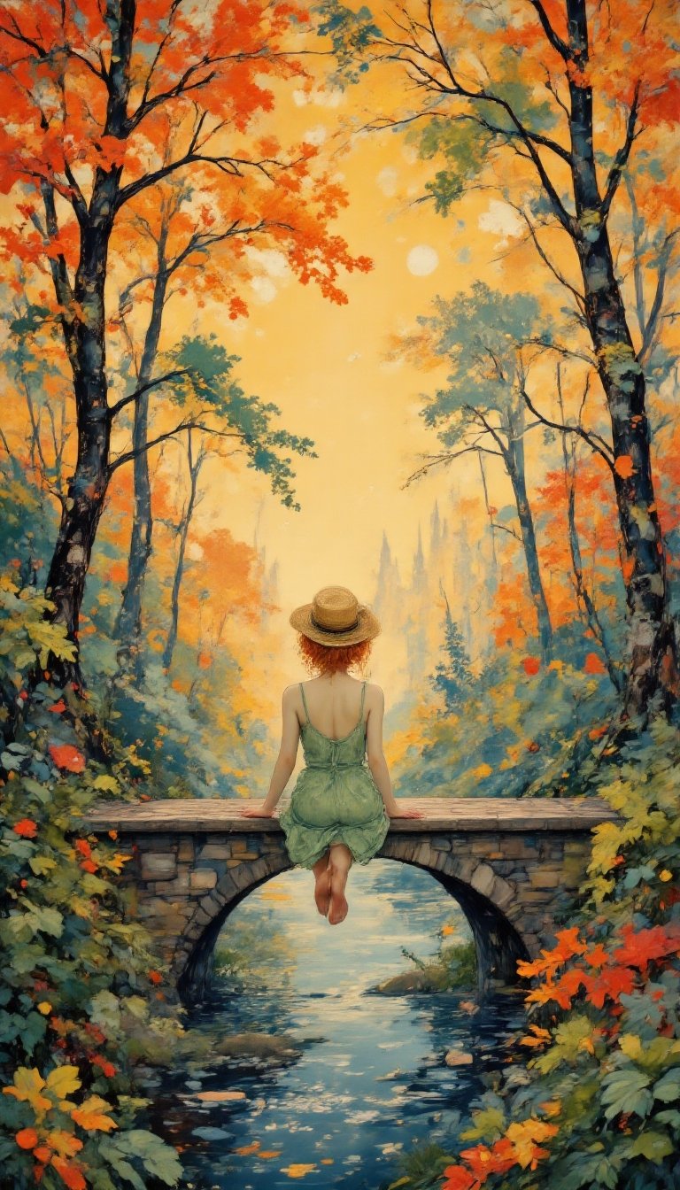 This minimalist work embodies the essence of simplicity. A solo young woman with bright-orange hair wearing a (very large...