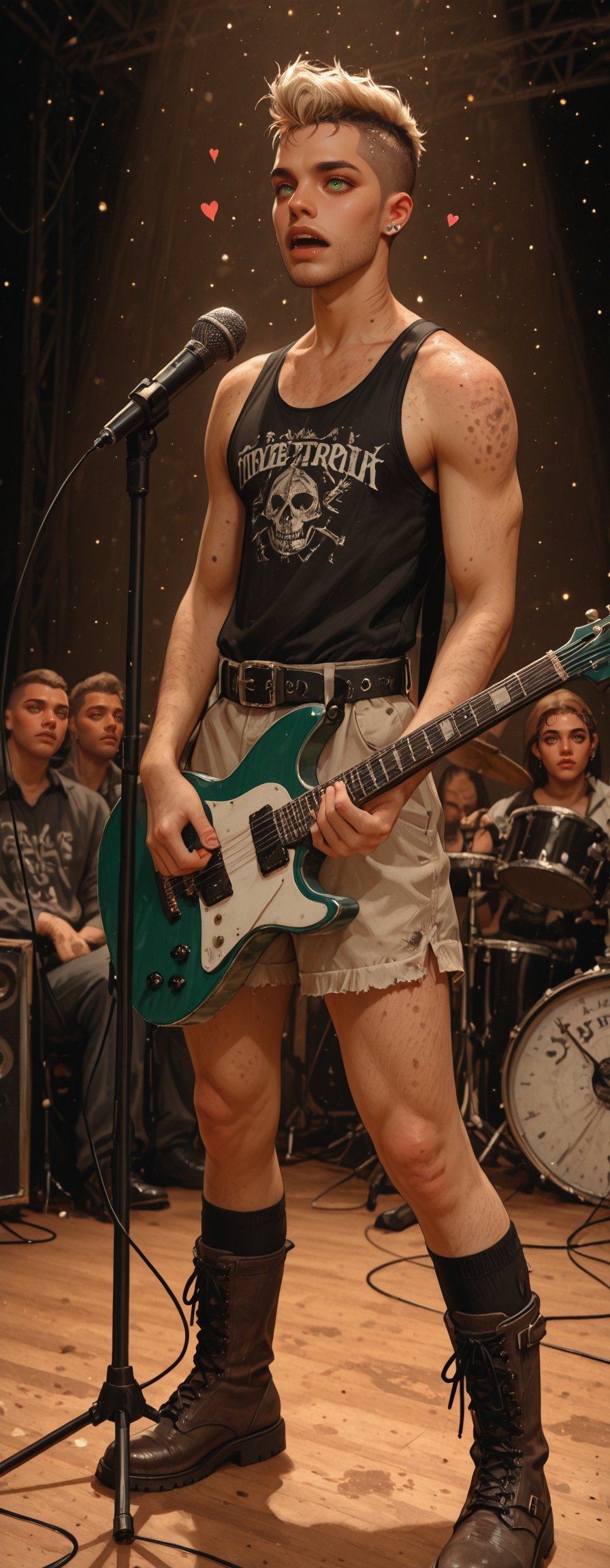 photo of a a very skinny fit man on stage style of realistic hyper-detailed portraits,  detailed facial features,  dry by...