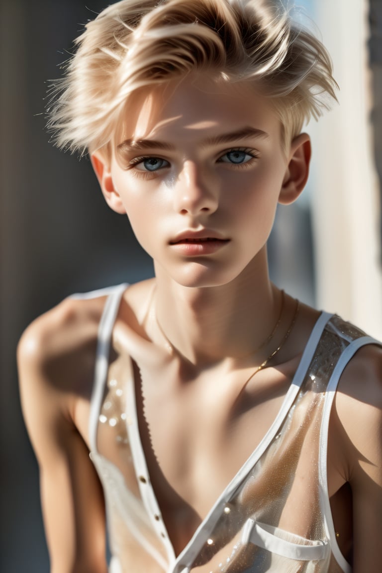 Fashion magazine cover studio photo of young male model,  androgynous,  he is 18 years old by magicker on Tensor.Art