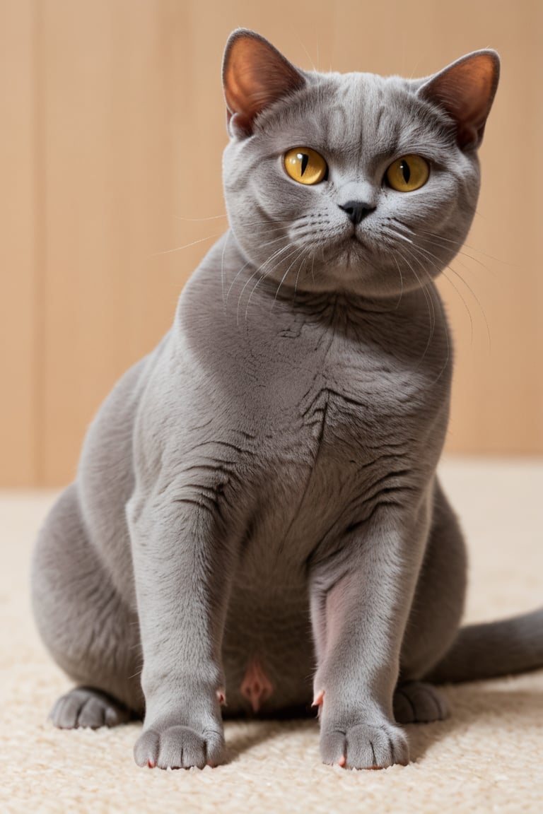 cat male, British Shorthair,chase toy rat, facile