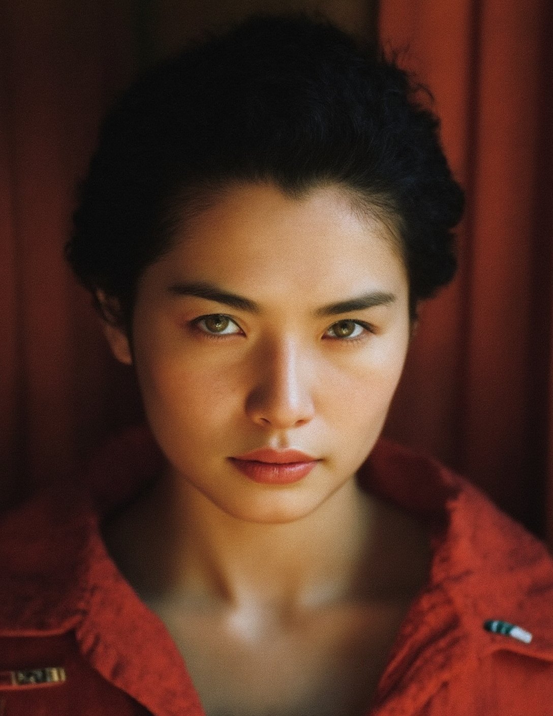 young chinese woman with striking green eyes, cultural portrait, emotive humane photography, rich colors, analog film, film grain, kodachrome, natural soft lighting, masterpiece, award winning photography, Real-Faceji