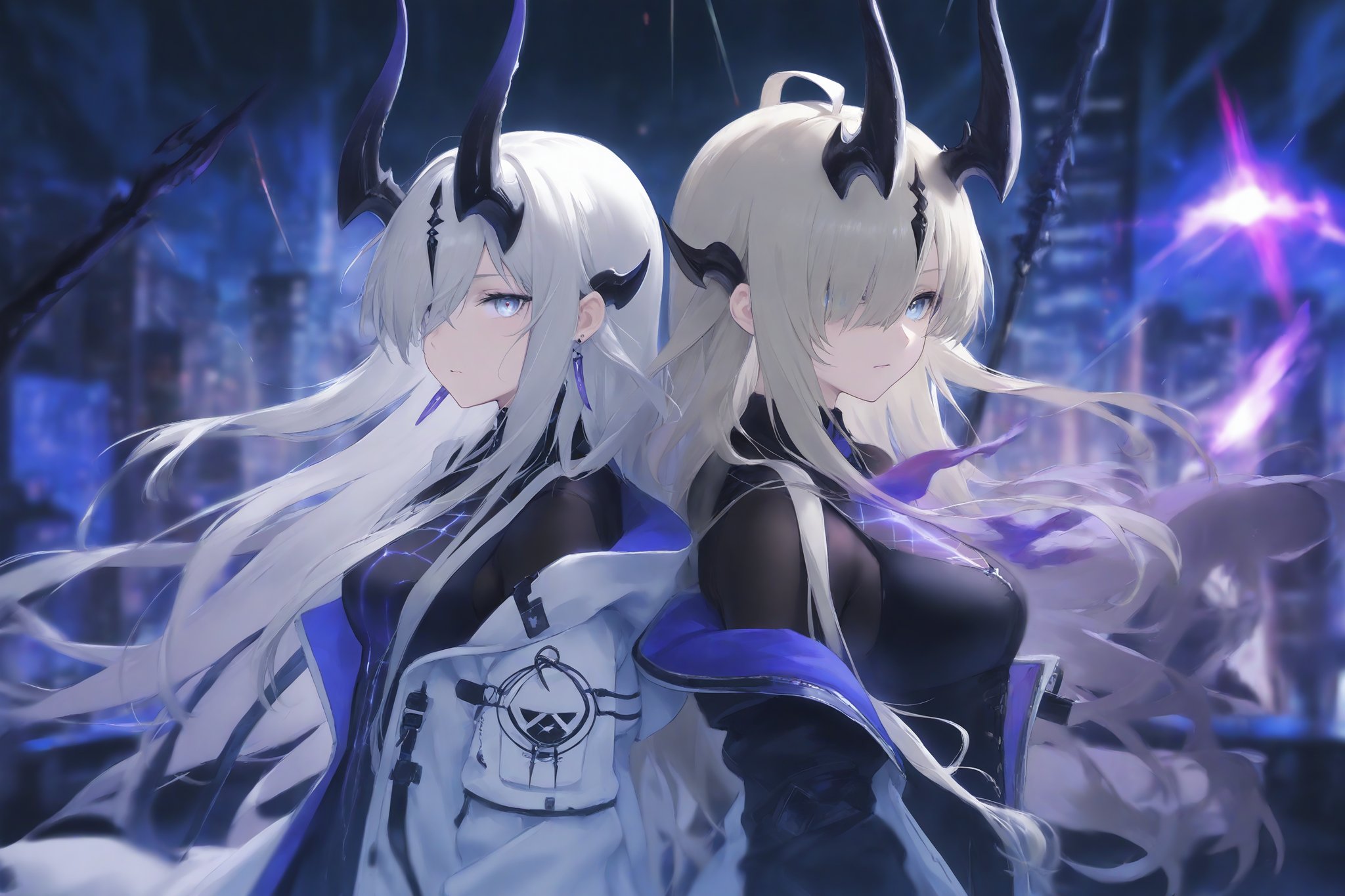2girls,  eblana \(arknights\),  reed (arknights) by LunoKasaw7 on Tensor.Art