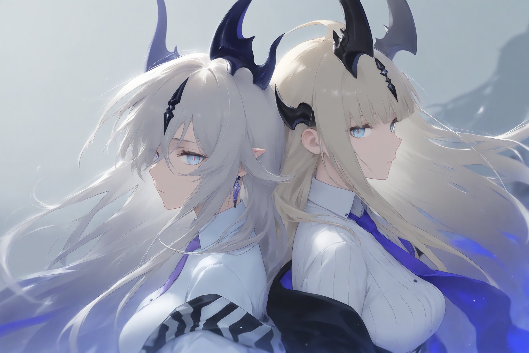 2girls,  eblana \(arknights\),  reed (arknights) by LunoKasaw7 on Tensor.Art