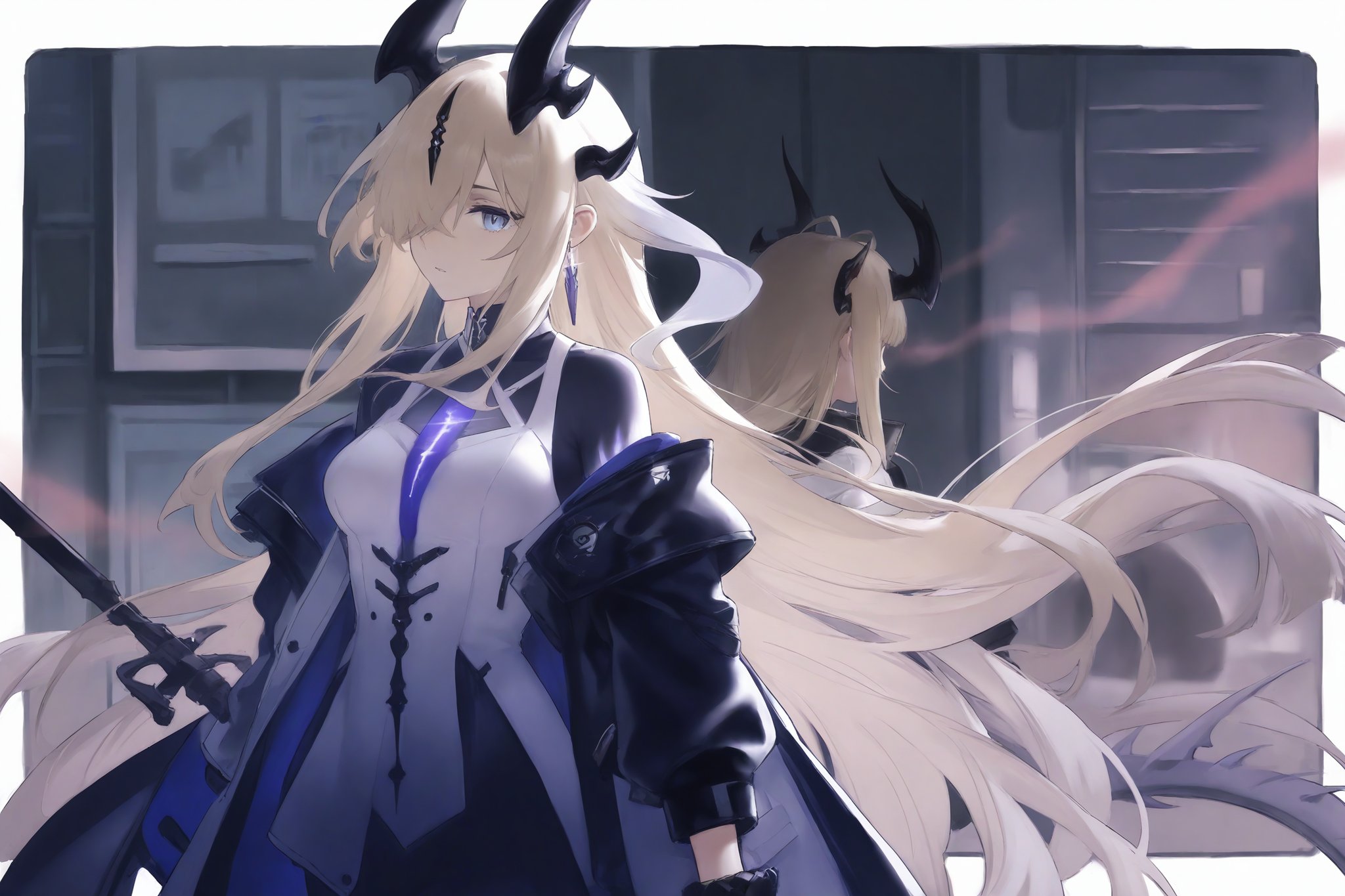 2girls,  eblana \(arknights\),  reed (arknights) by LunoKasaw7 on Tensor.Art