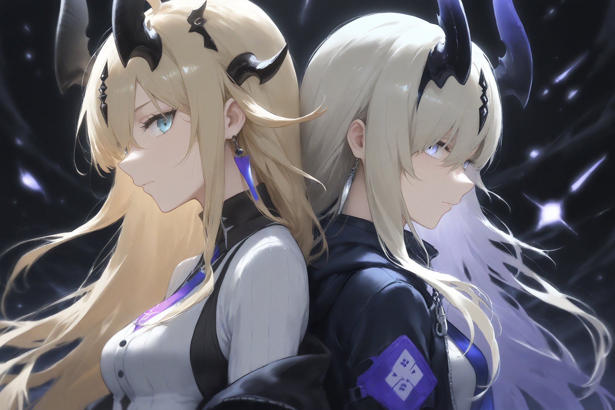 2girls,  eblana \(arknights\),  reed (arknights) by LunoKasaw7 on Tensor.Art