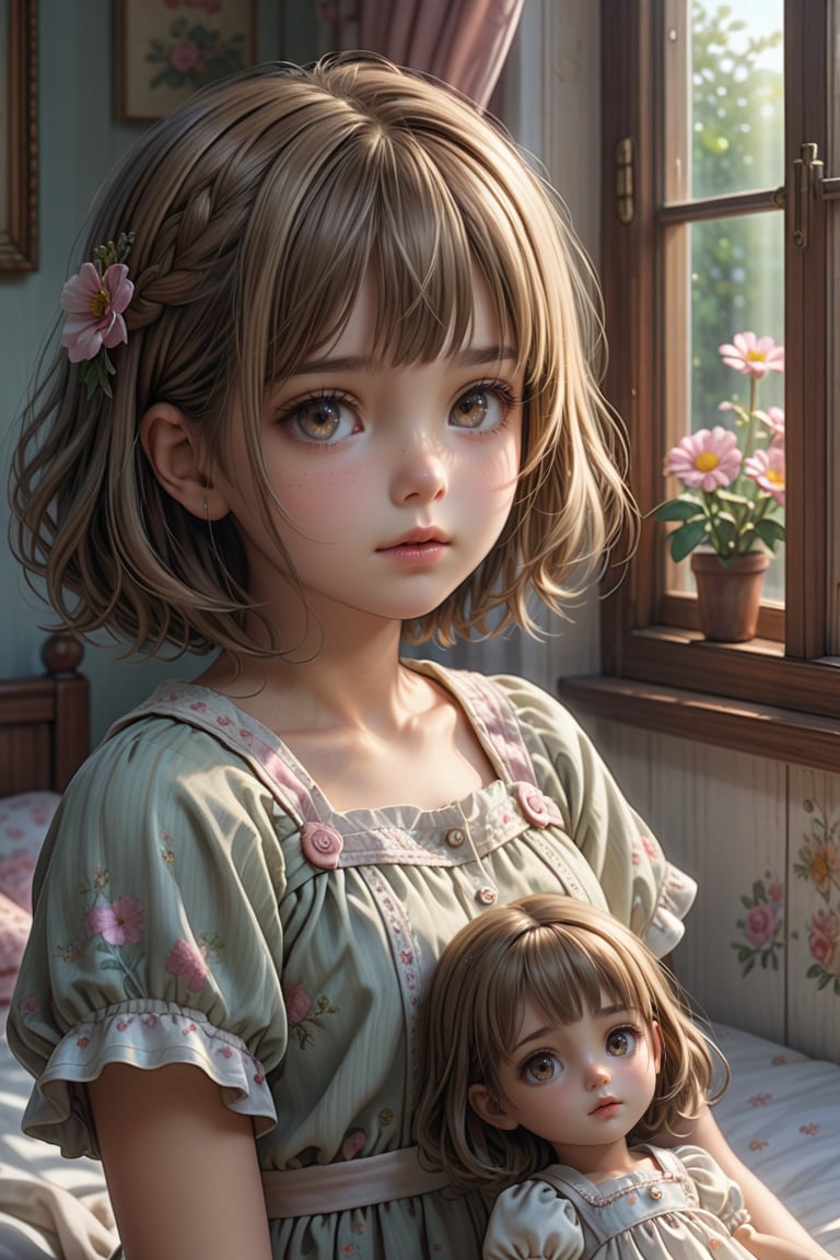 The most realistic and best quality of a pretty and lovely little girl but now she is seriously ill and looks very haggard...