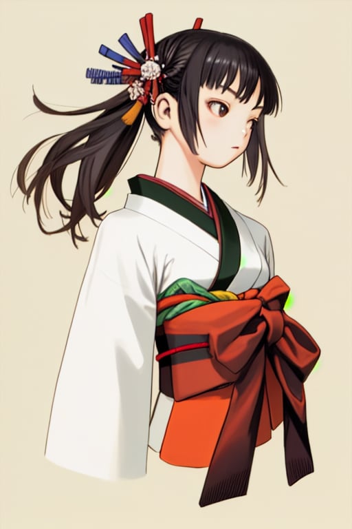 master piece,upper body shot,young child,small breast,japanese kimono,hair accessory,ideal ratio body proportions