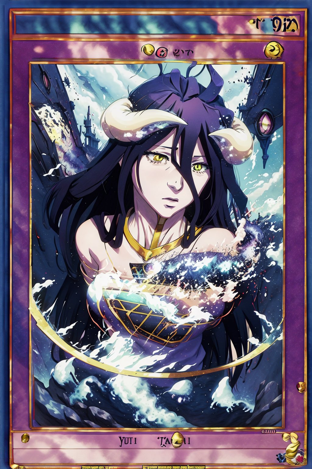 Yugioh card (anime style),masterpiece,best quality,HMG1, Albedo,