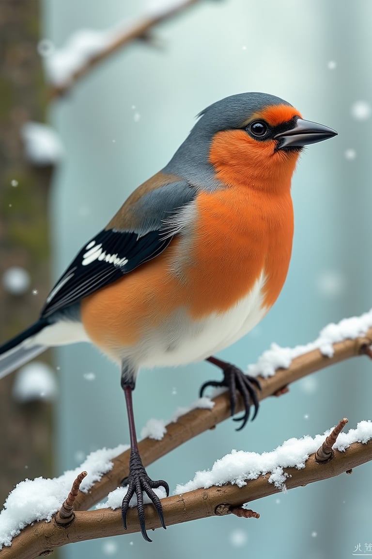 score_9, score_8_up, score_7_up, ((((PVC Style)))), 3D, (((1bird))), (((winter forest))), (((bullfinch))), 