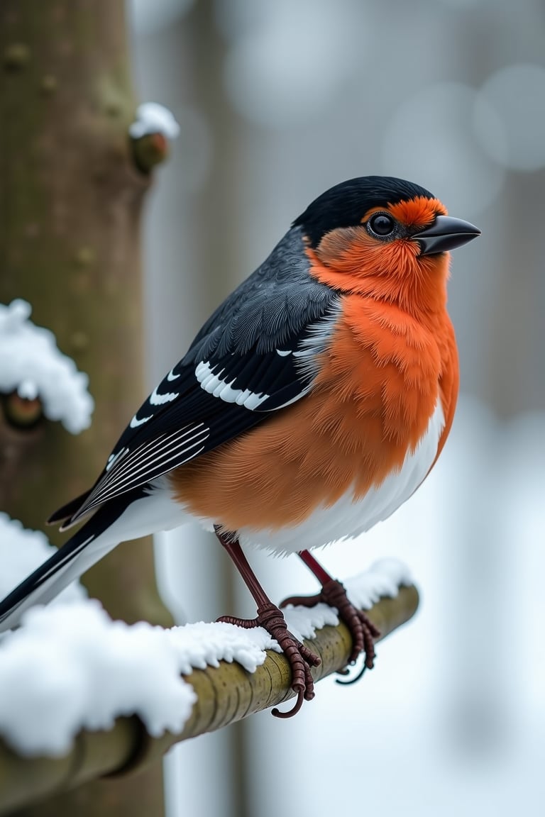 score_9, score_8_up, score_7_up, ((((PVC Style)))), 3D, (((1bird))), (((winter forest))), (((bullfinch))), 