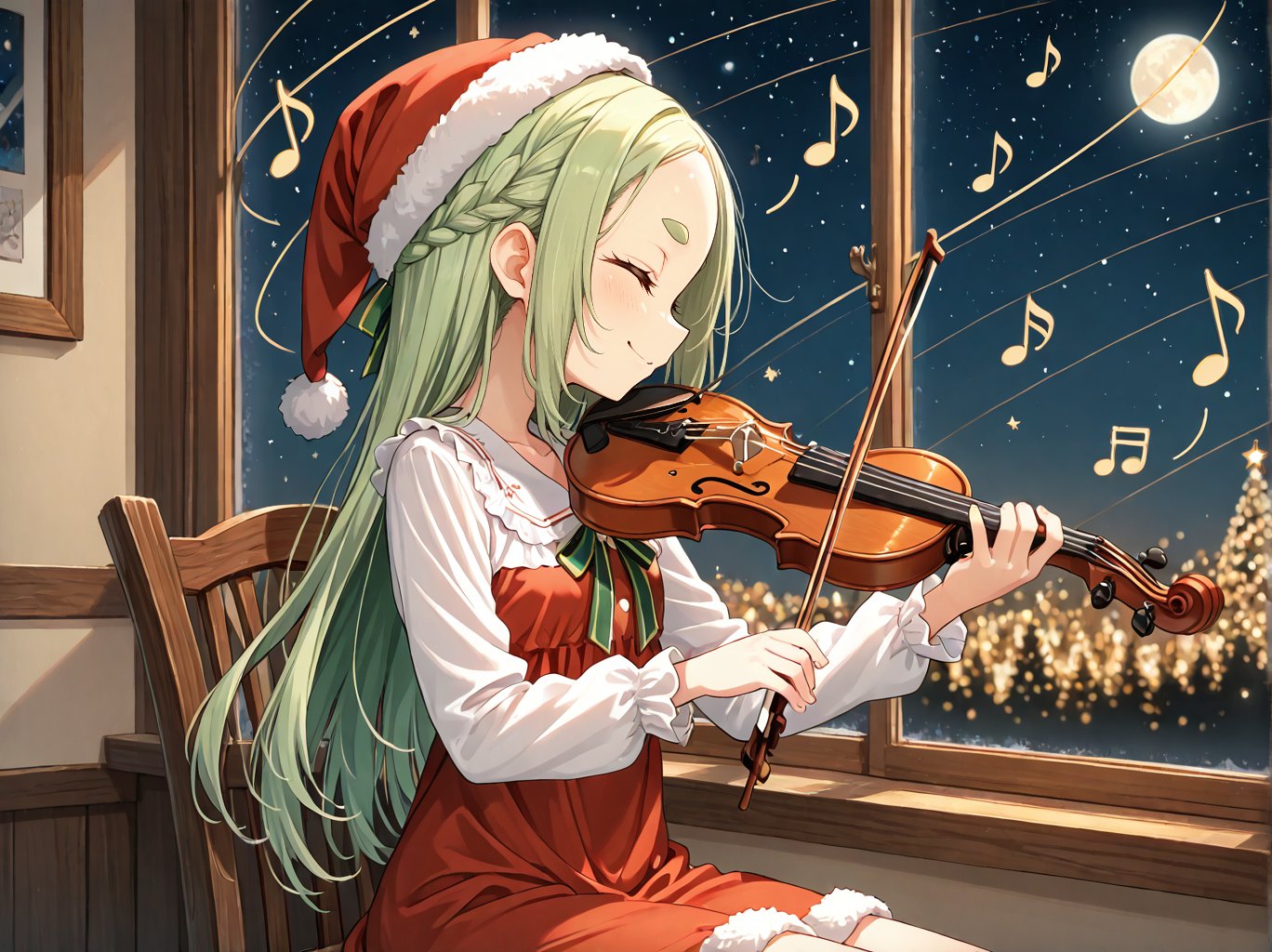 1girl,  solo,  green hair by Noca on Tensor.Art