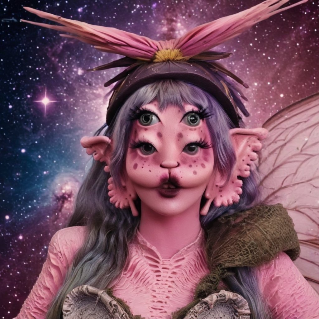 Pink and purple makeup,  gorgeous makeup,  a girl flying in the galaxy with fairy wings by user_759641524362380649 on Tens...