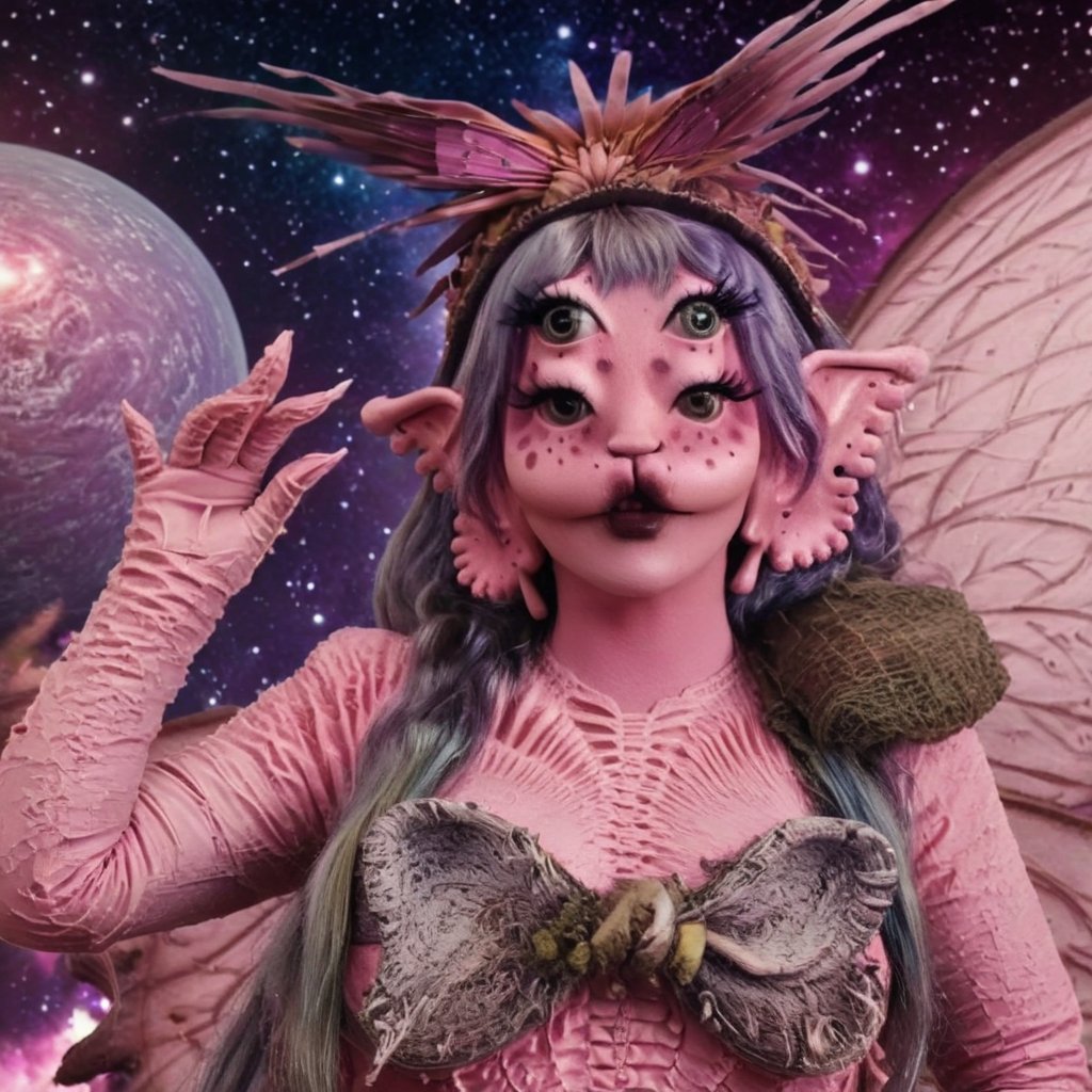 Pink and purple makeup,  gorgeous makeup,  a girl flying in the galaxy with fairy wings by user_759641524362380649 on Tens...