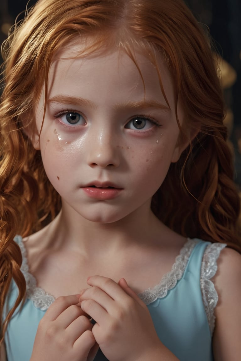 A 6-year-old girl with a perfect face,  long ginger hair,  and petite features by Lucille on Tensor.Art
