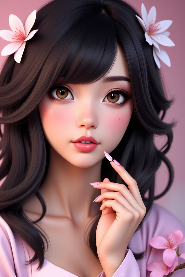 ((Very detailed fingers)),  ((Very detailed dark pink nail polish)),  beautiful detailed eyes by Tuans26  on Tensor.Art