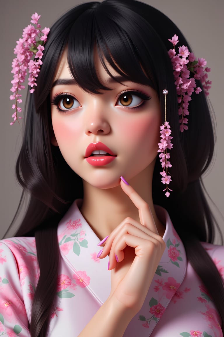 ((Very detailed fingers)),  ((Very detailed dark pink nail polish)),  beautiful detailed eyes by Tuans26  on Tensor.Art