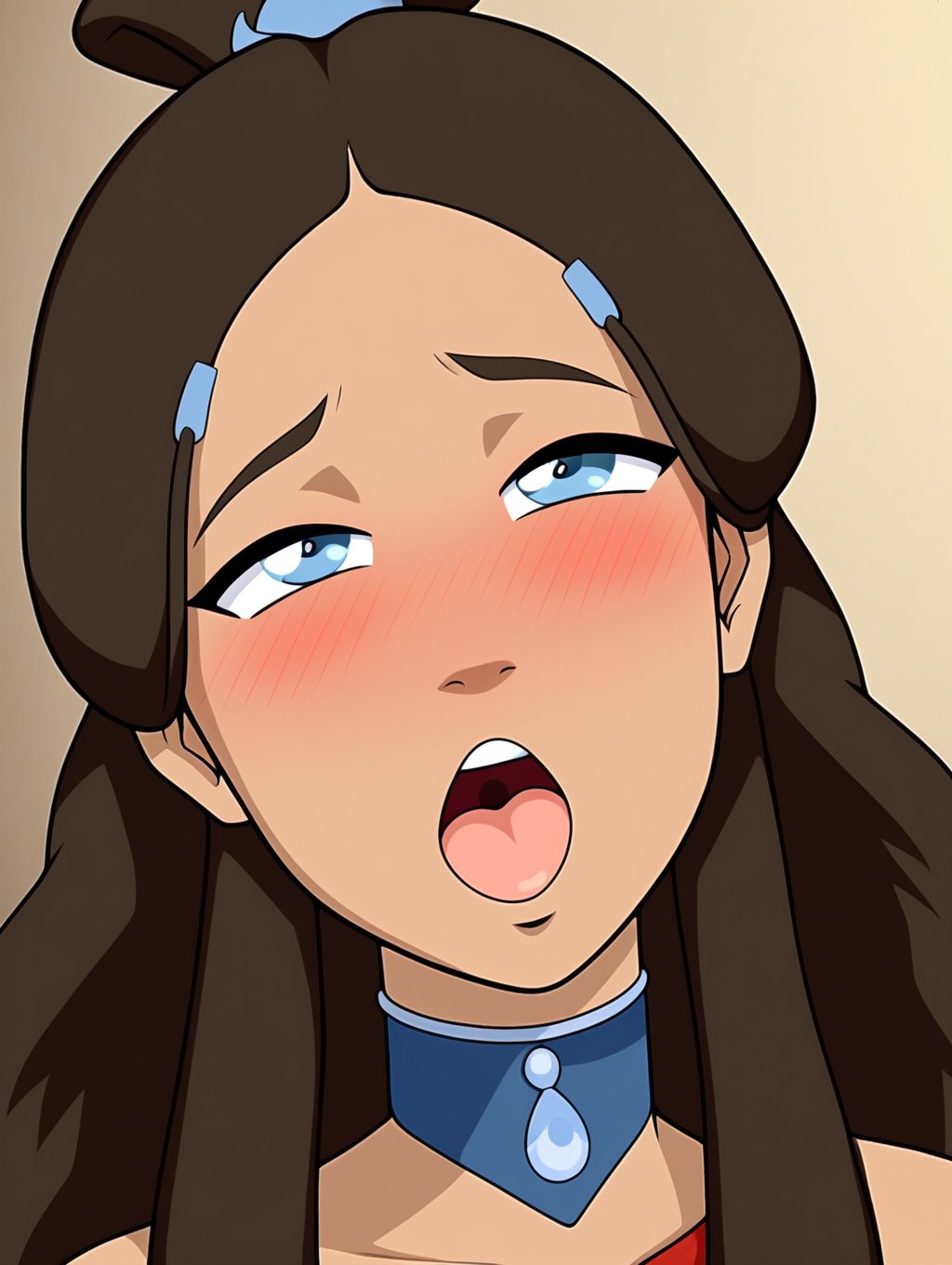 Katara, KataraFire, hypnotized, blushing, girl with expression of pleasure,sexy body, ecchi, pleasured_face, visibly_pleasured, crawling