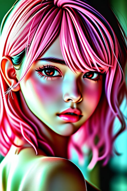 A stunning,  ultra-detailed 8K masterpiece showcases Kanna Kamui,  a beautiful 16-year-old girl with a flat chest and a pr...