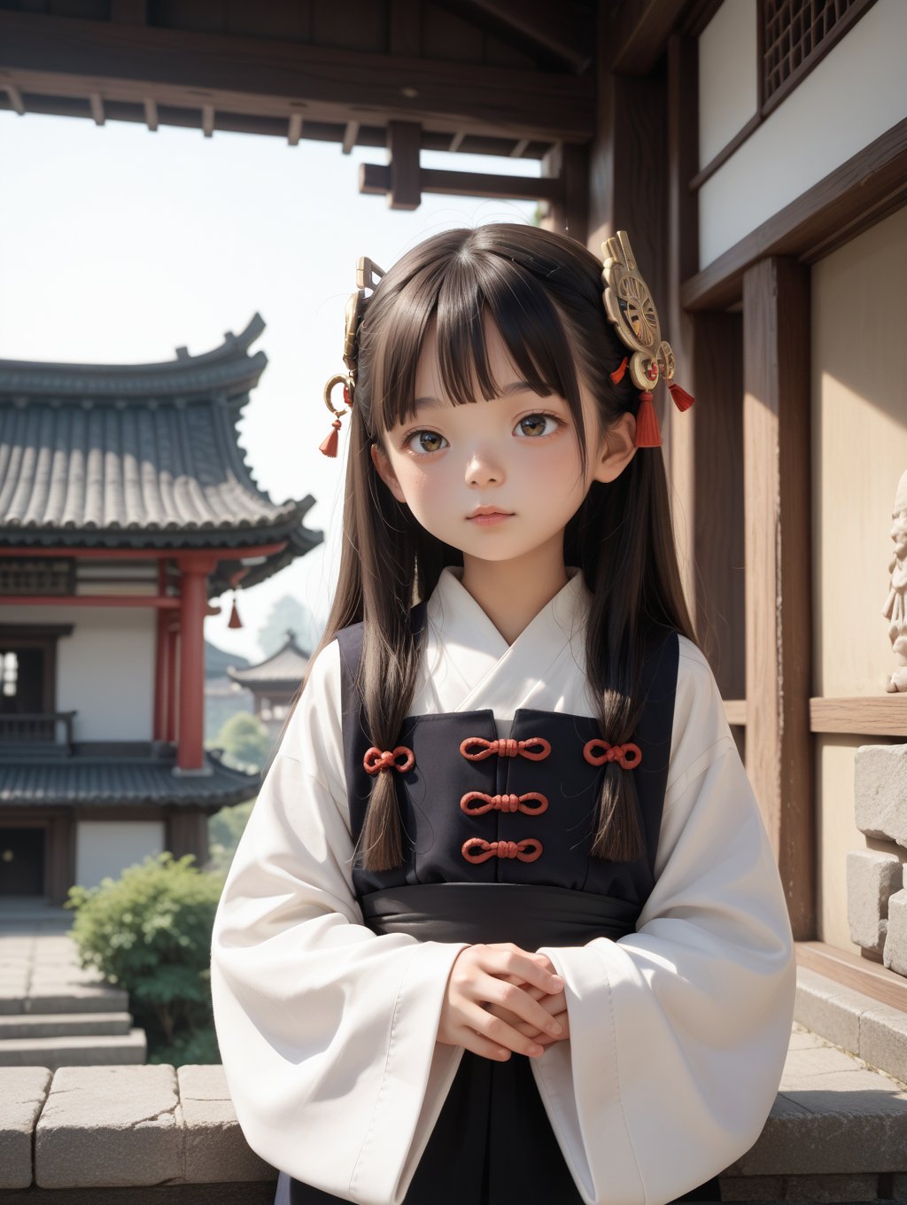 score_9, score_8_up, score_7_up,
 1girl,solo,loli,
hanfu,wide sleeves,long sleeves,sleeves past fingers,hair ornament,long hair,Ancient architecture,