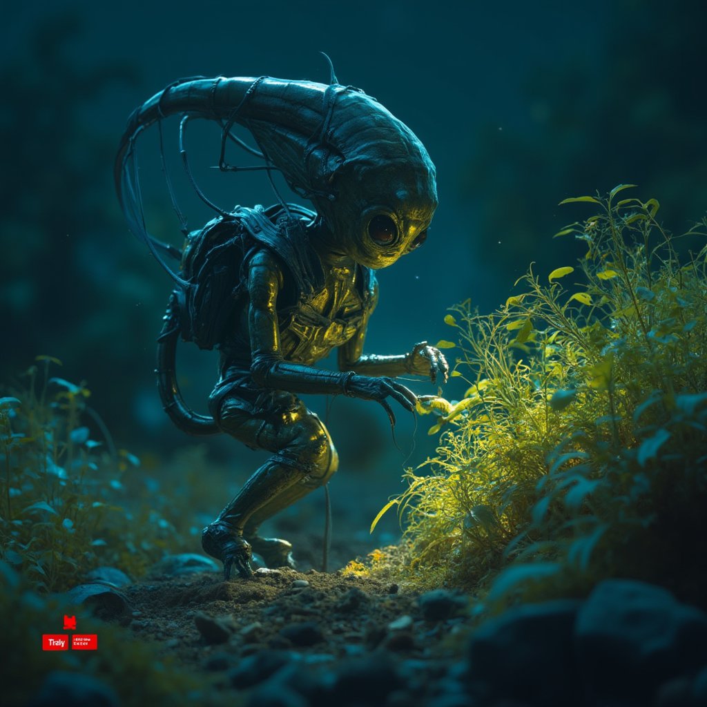 "Netflix" poster. "Netflix" poster. An alien in a futuristic spacesuit strolls across Earth,  carefully examining glowing...