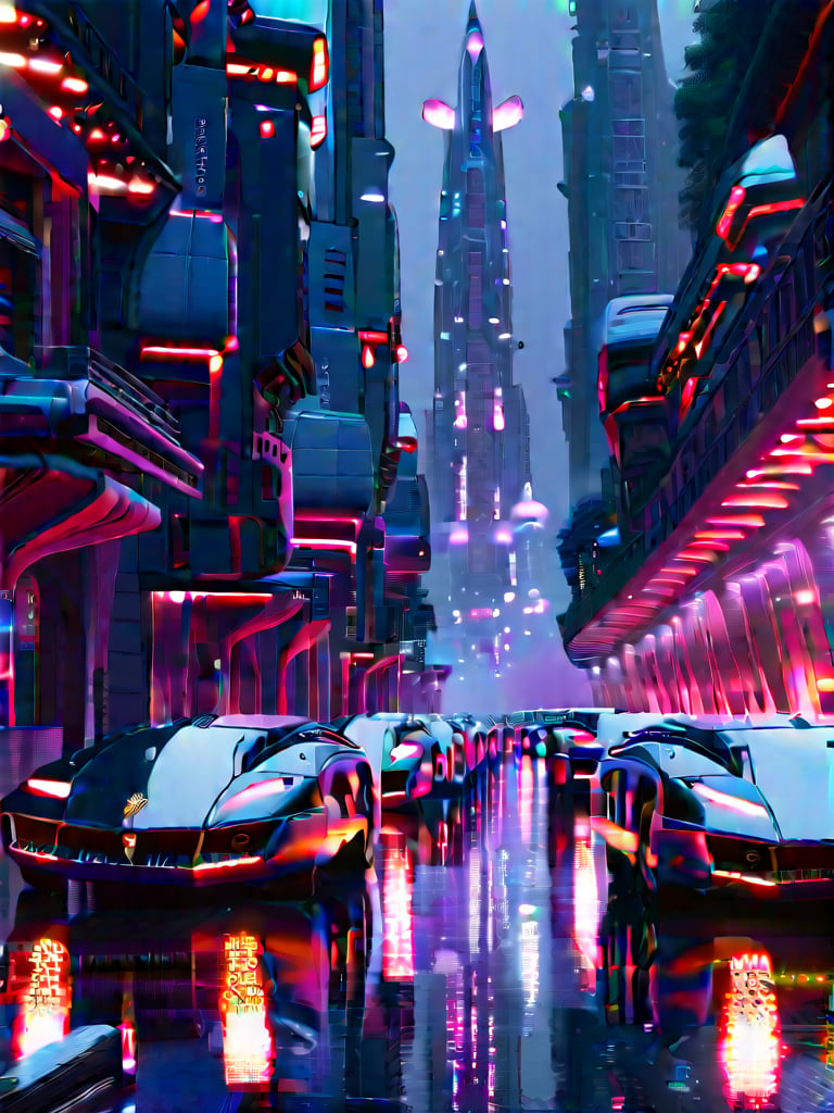 highly detailed cyberpunk cityscape, neon-lit sleek Lamborghini Counatch, Blade Runner-inspired atmosphere, wide-angle shot, hazy misty rain, vast cityscape with towering skyscrapers, radiant neon advertisements, Visual effects by Operator Roger Deakins, cinematography by Neill Blomkamp, Elysium-like utopian floating city in the distance, elements of Altered Carbon-inspired cybernetic enhancements, neon-drenched metropolis, deep shadows, vibrant holographic projections, Cyberpunk street gangs, bustling city life, deep blues and purples palette, subtle texture of wet pavement, oil-slick reflections, Ghost in the Shell-inspired Section 9 secret hideouts, blending Eastern and Western architectural styles, intricate street-level details, cinematic lighting, atmospheric smoke effects, Michael Garmash-inspired classical architectural elements, night time cityscape, immense scale and depth by Mamoru Oshii