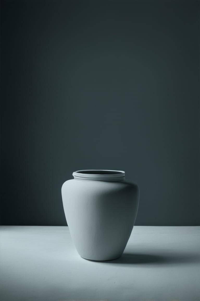 A minimalist still life setup features a single, flat, uniform background with no texture or visual interest. The shot frames the subject, a [insert object or theme], placed centered against this monochromatic backdrop. Soft, even lighting illuminates the scene, creating a sense of serenity and calmness.