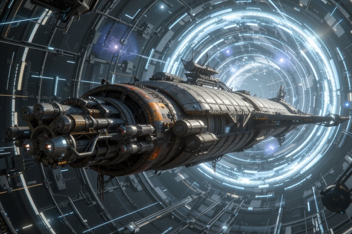 A colossal interstellar immigrant cargo spaceship,  photo-realistic,  cinematic wide shot by Antu2025 on Tensor.Art