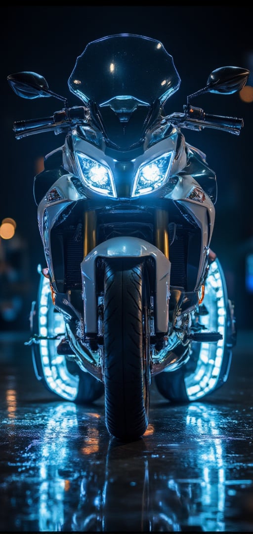 TRON Light Cycle, the super cool "Light Cycle" motorcycle, 32K, -- Chaos <30>, (eye level angle), (close-up), (realistic), (amount of light), (high Image quality), (Volume light) 32K   --chaos <20>  --uplight、（Eye level angle）、（close-up）、（photoreal）、（volumetric light）
