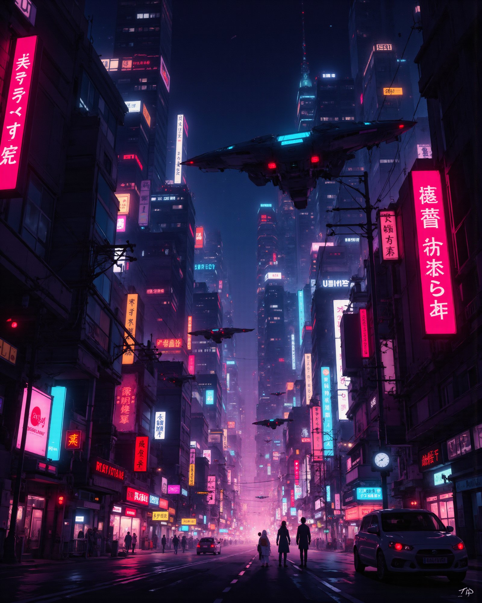 cyberpunk cityscape hyperrealistic art lets make some random images with cool futuristic cities and ships in an unknown new world, let the skies be filled with 8k details and vibrant colors. Make theses images trending an very eye catching.  . extremely high-resolution details, photographic, realism pushed to extreme, fine texture, incredibly lifelike . neon lights, dark alleys, skyscrapers, futuristic, vibrant colors, high contrast, highly detailed.Cinematic_Enhancer_Style,anime,cyberpunk