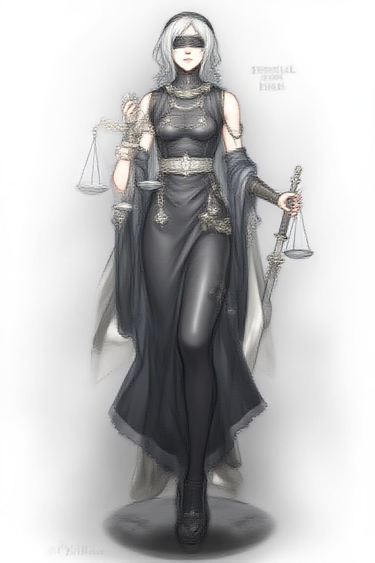 2b yorha,Nier: Automata,platinum bob, as a lady of justic, Lady Justice (Latin: Iustitia) is an allegorical personification of the moral force in judicial systems.[1][2] Her attributes are scales, a sword and sometimes a blindfold