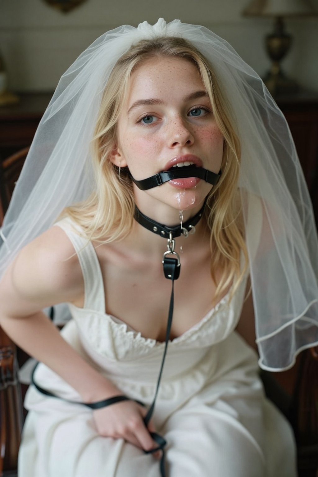 1girl,  ball gag,  saliva by bnfes on Tensor.Art