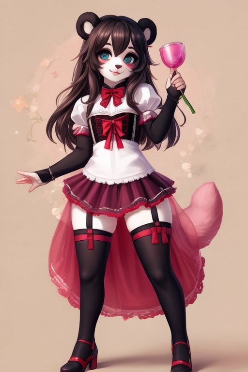 ((Full body)), panda girl, lolita fashion