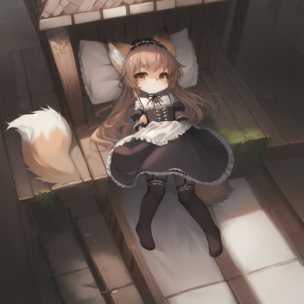 full_body, fox girl, gothic lolita