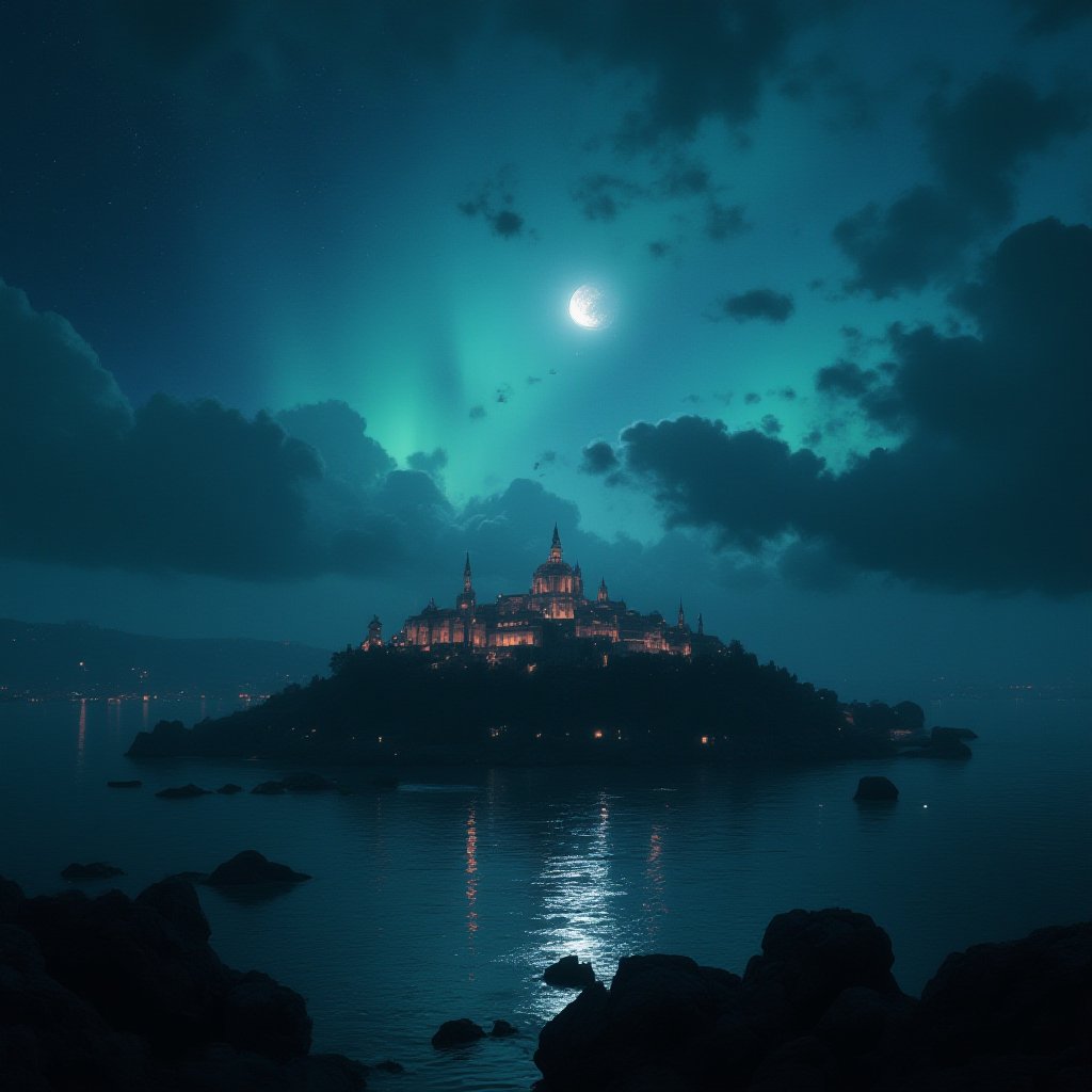 astroflux_v101,  | digital render of a city in the night,  night lights by Tes_the_Boy on Tensor.Art