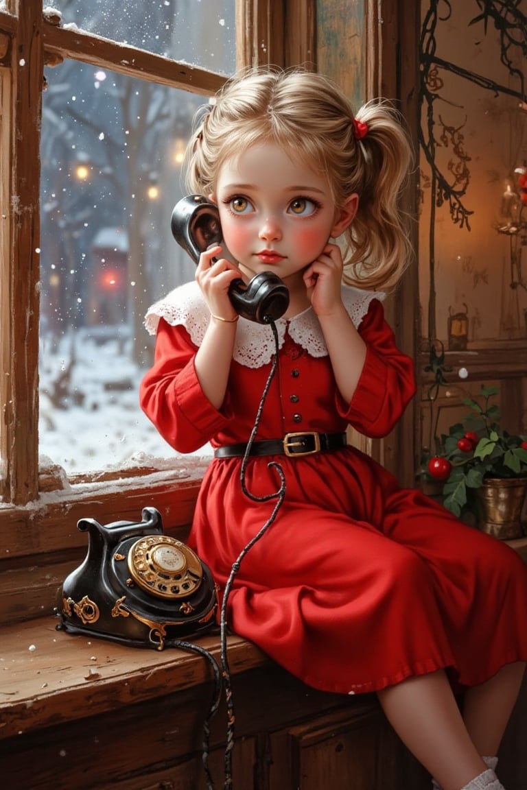 half body of a 2 years old cute little girl looks like young Brigitte Bardot,  blond pinned up hair ,  vector illustration...