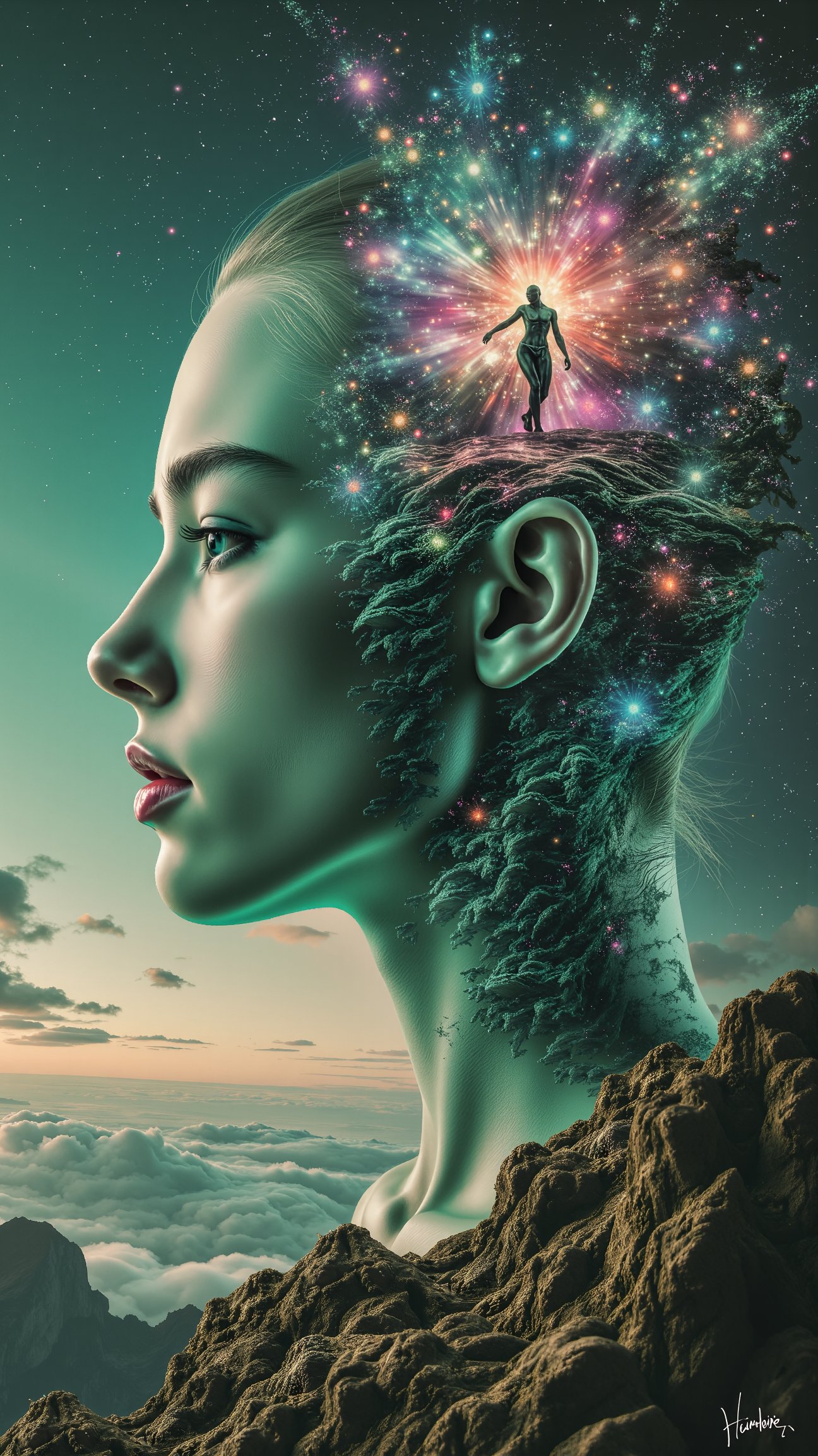Embark on a mesmerizing journey where innocence is transmuted into the regal realm of an alien queen. This dreamscape take...