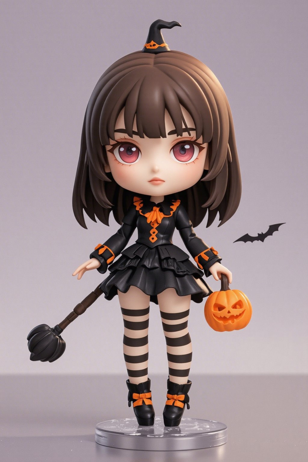 1girl. 3D. pvc figurine, chibi, Halloween costume.