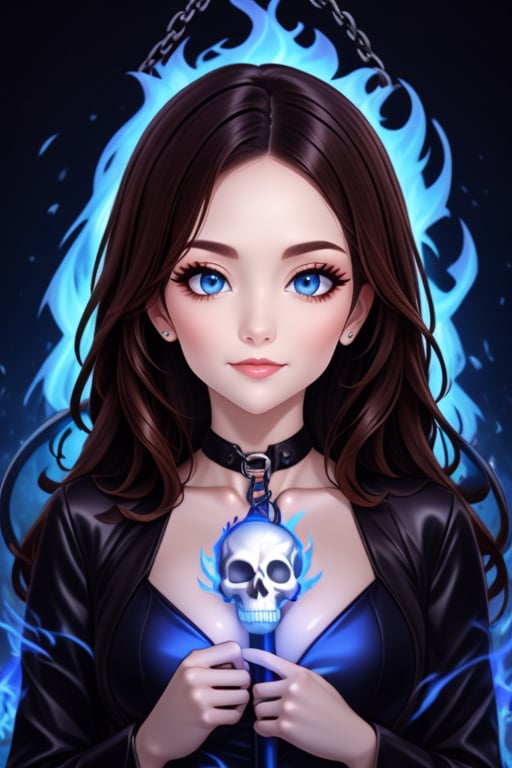 Good facial proportions,小林,
Sexy necromancer, holding a scythe and chains. Draw the hand bones carefully. (Harvest souls with a scythe. Skull hanging on a chain, emitting blue flames). Intricate red runes float around. The cemetery is dark, with only the light source of torches and the blue light emitted by souls. High detail.