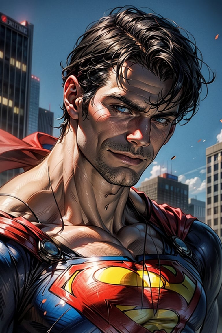 Portrait of superman in metropolis
