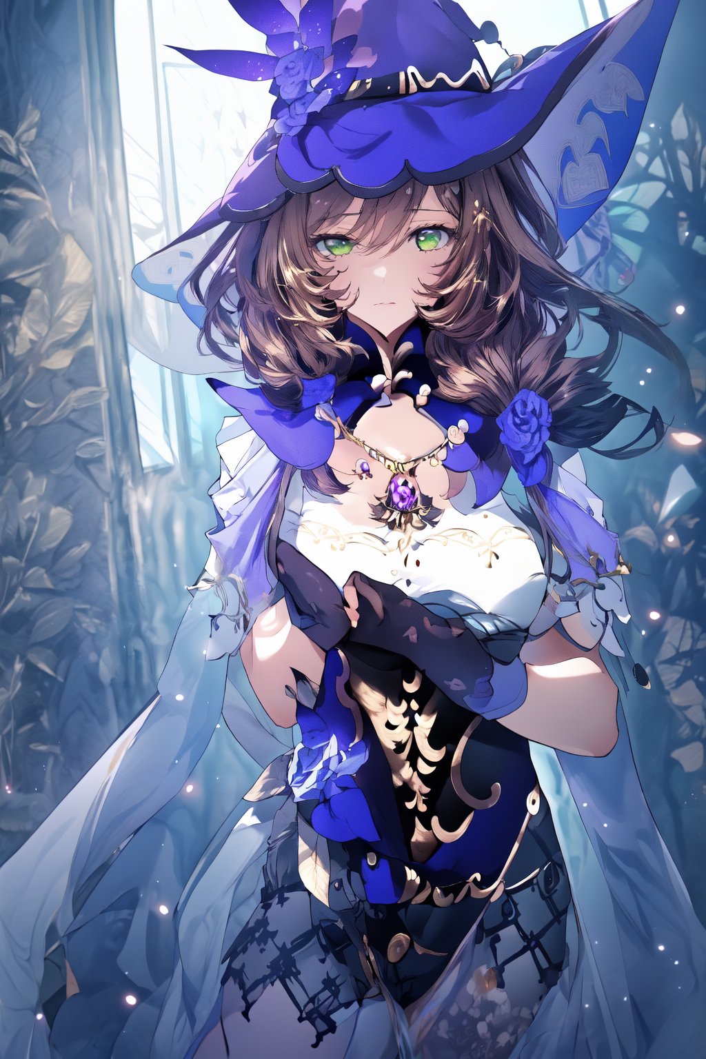 (masterpiece:1,2),best quality,(highres:1.1),original,extremely detailed wallpaper,perfect lighting,(extremely detailed CG:1.2), long hair drifting in the wind,(see-through:1.2),hair flower,french braid,reflective,(a glowing body:1.1),(wide_shot:1.4),(sunahara yoshimi:1.2).midjourney,lisadef