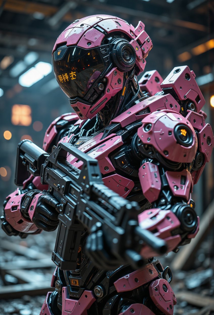 In a dimly lit,  underground chamber,  a Mecha Bionic man by En. Fa 3 on Tensor.Art